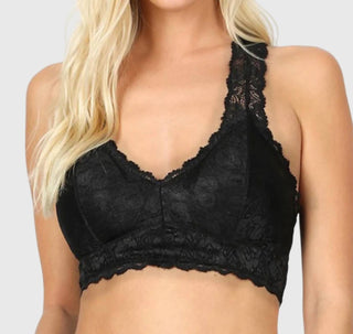 Zenana - Lace Hourglass Back Bralette - Plus