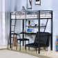 Senon Twin Loft Bed With Desk - Black / Silver