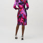 Joseph Ribkoff - Abstract Print Faux Wrap Sheath Dress