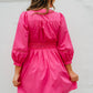 Jade - Lace Trim Cinch Waist Dress