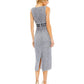 Mac Duggal - Sleeveless High Neck Beaded Midi Sheath Dress