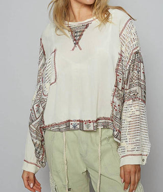 Pol - Floral Contrast Top