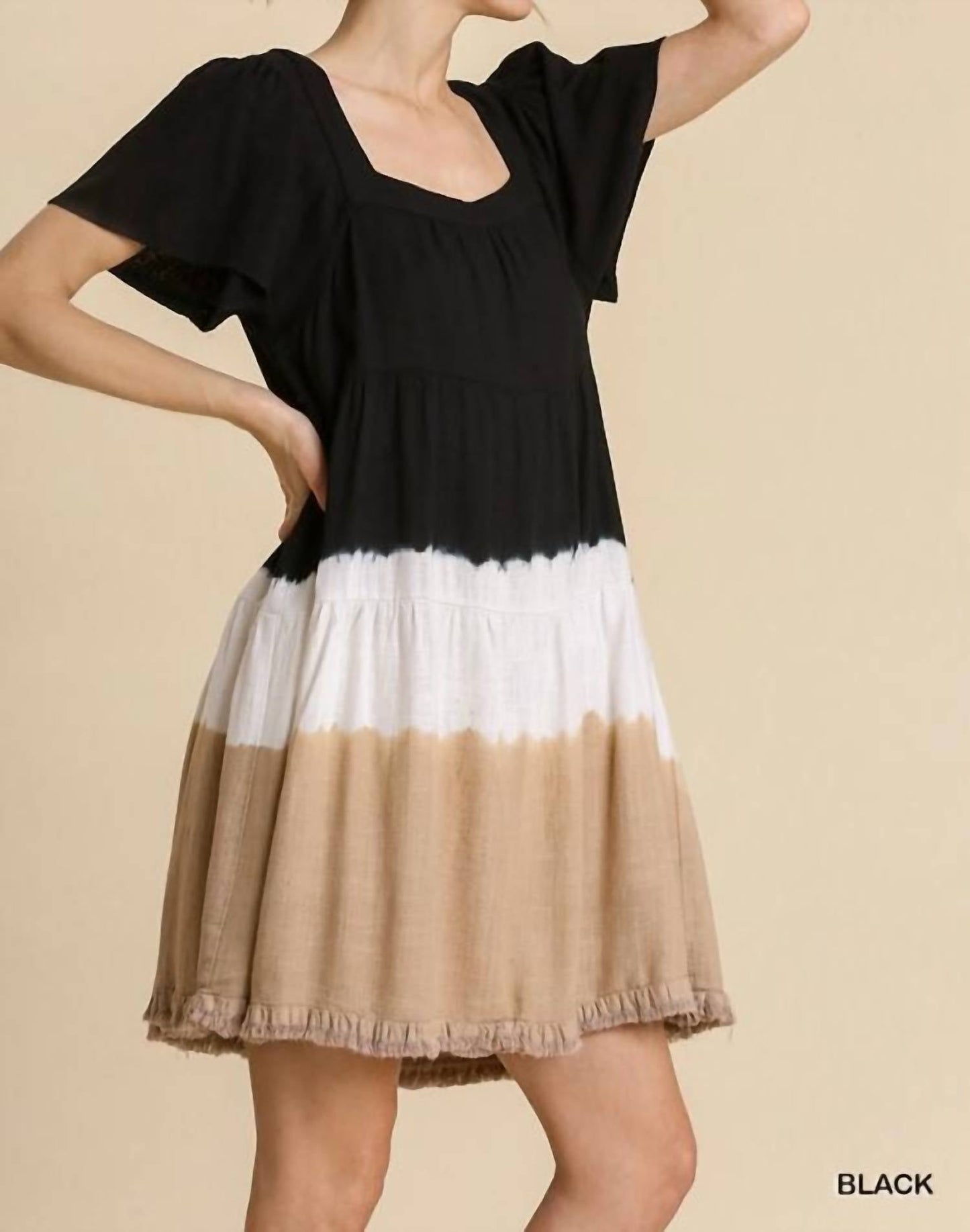 Umgee - Dip Dye Color Block Dress