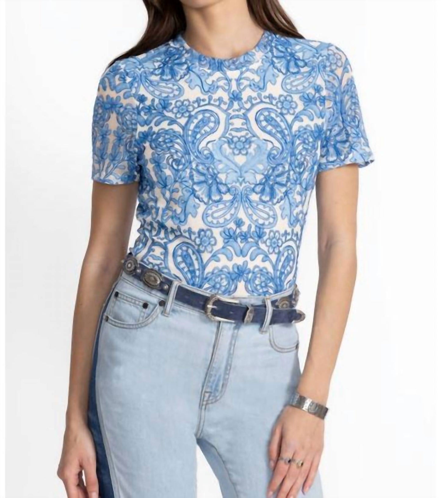 Johnny Was - ELEANOR SHORT SLEEVE MESH TEE