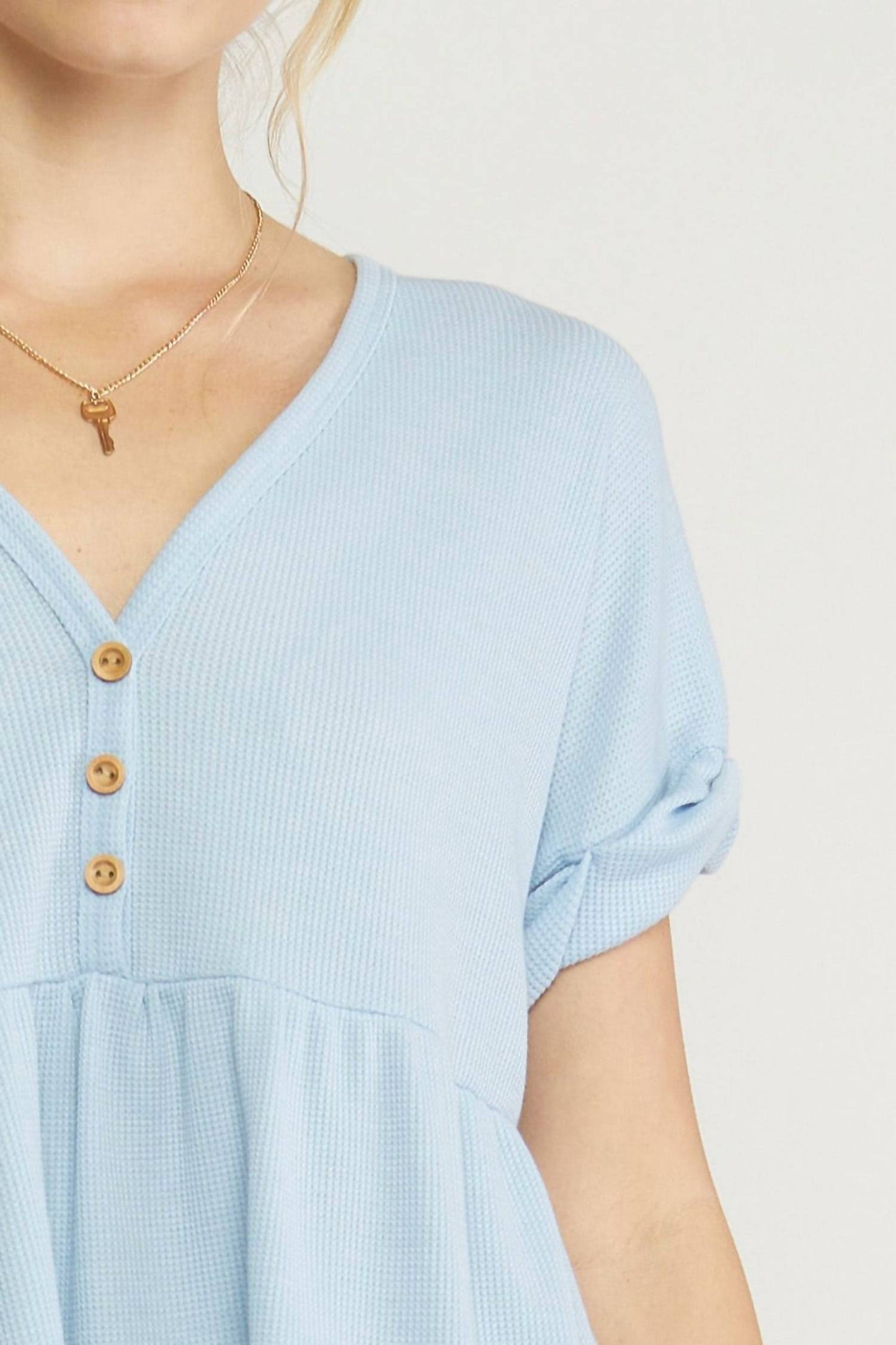 Entro - Waffle Knit Babydoll Top