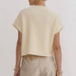 Entro - Ribbed Knit Sweater Top With Pocket