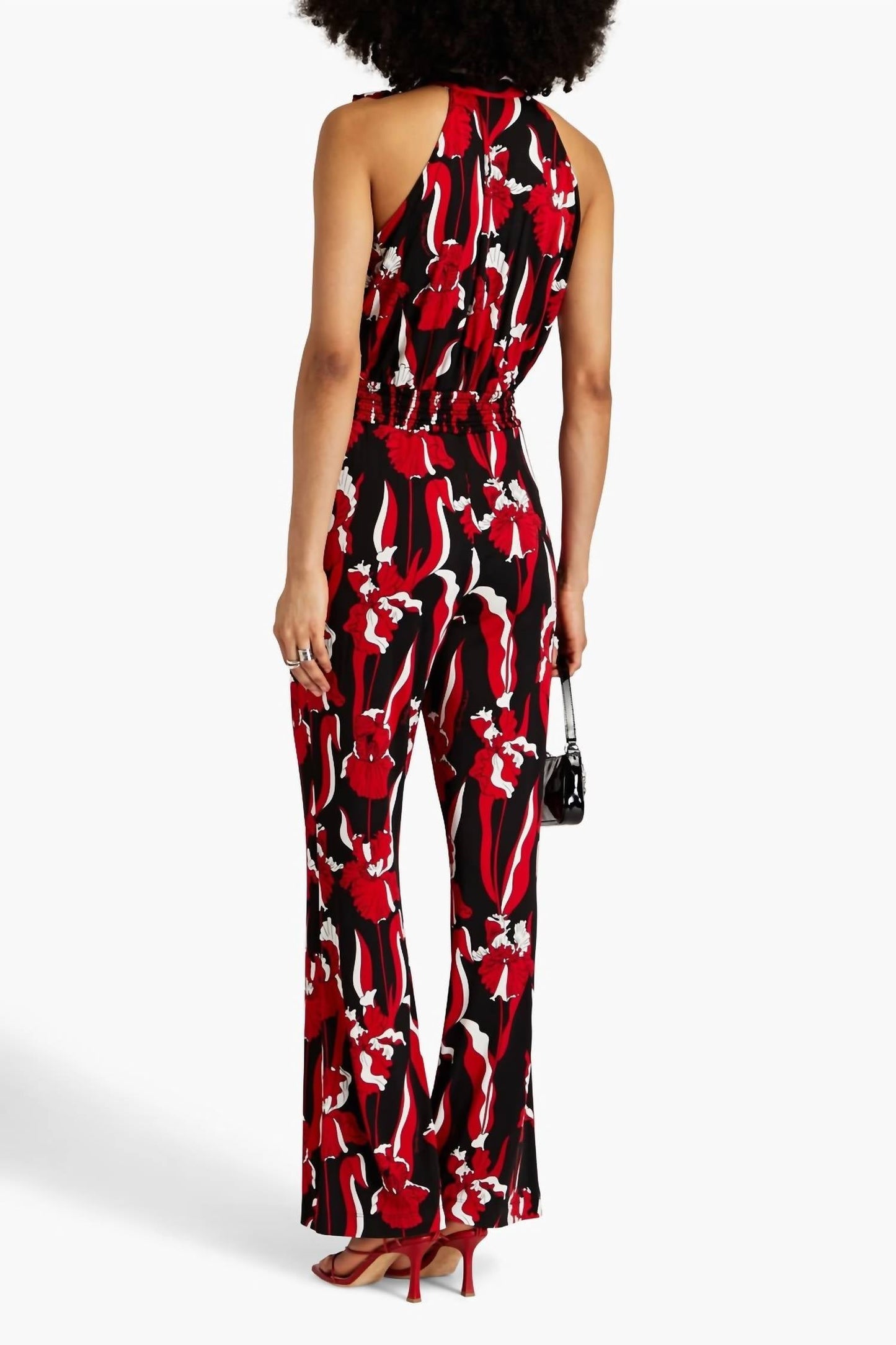 Boutique Moschino - Pussy-Bow Floral-Print Jersey Jumpsuit