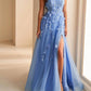 Ellie Wilde - Lace Appliques Tulle A-line Gown