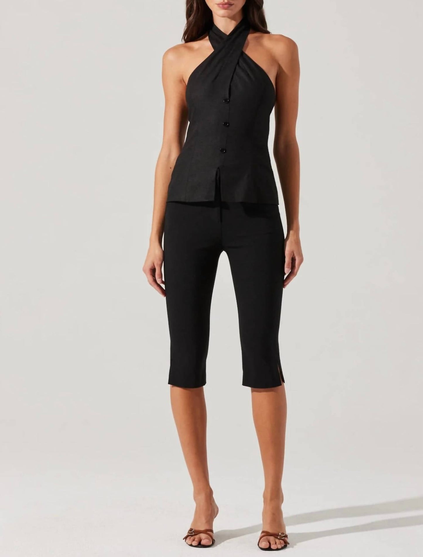 Astr - Yaritza Crossover Linen Blend Vest