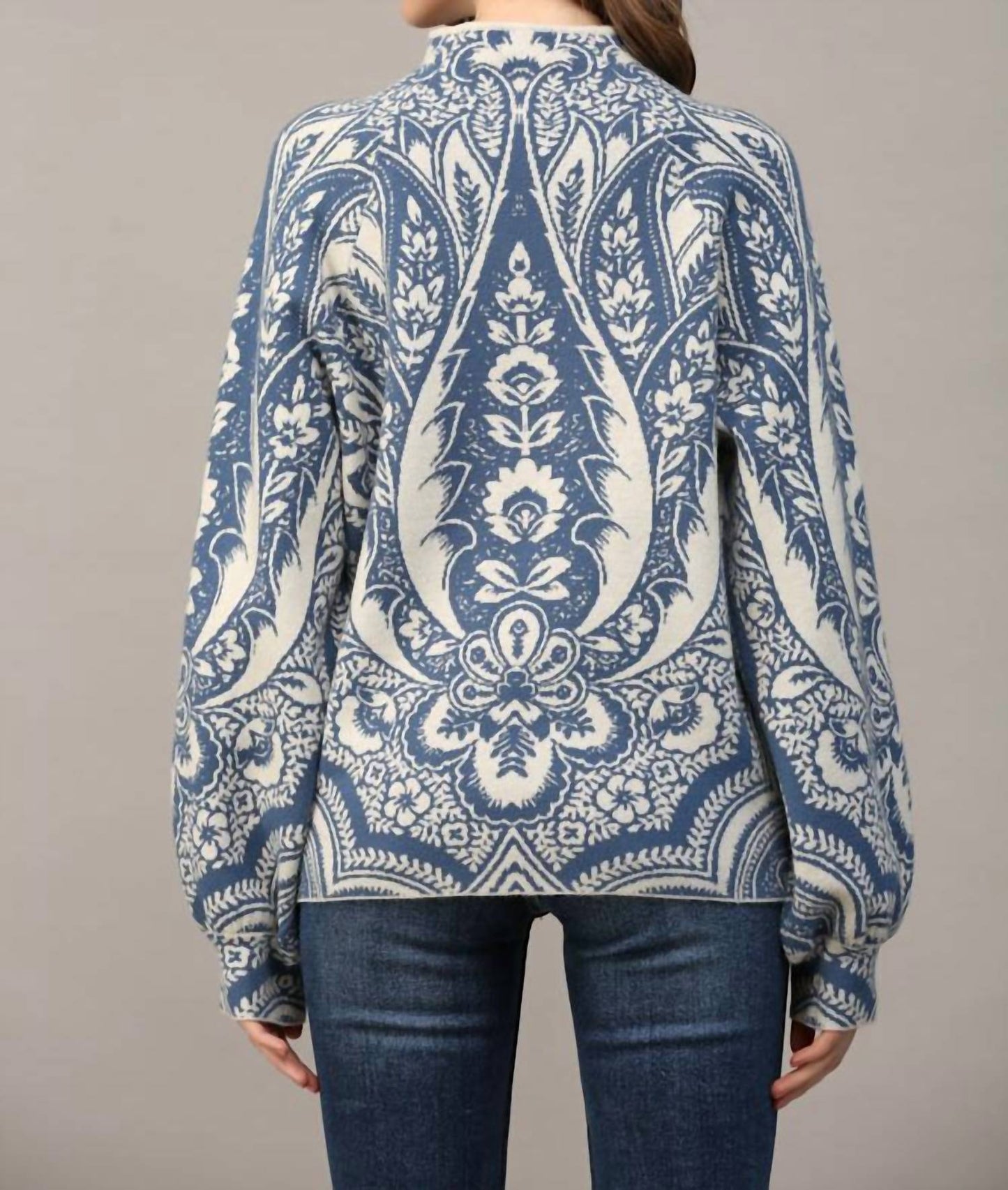 Fate - Jacquard Knit Mock Neck Sweater