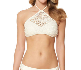 Jessica Simpson - Flower Power Crochet High Neck Halter Bikini Top