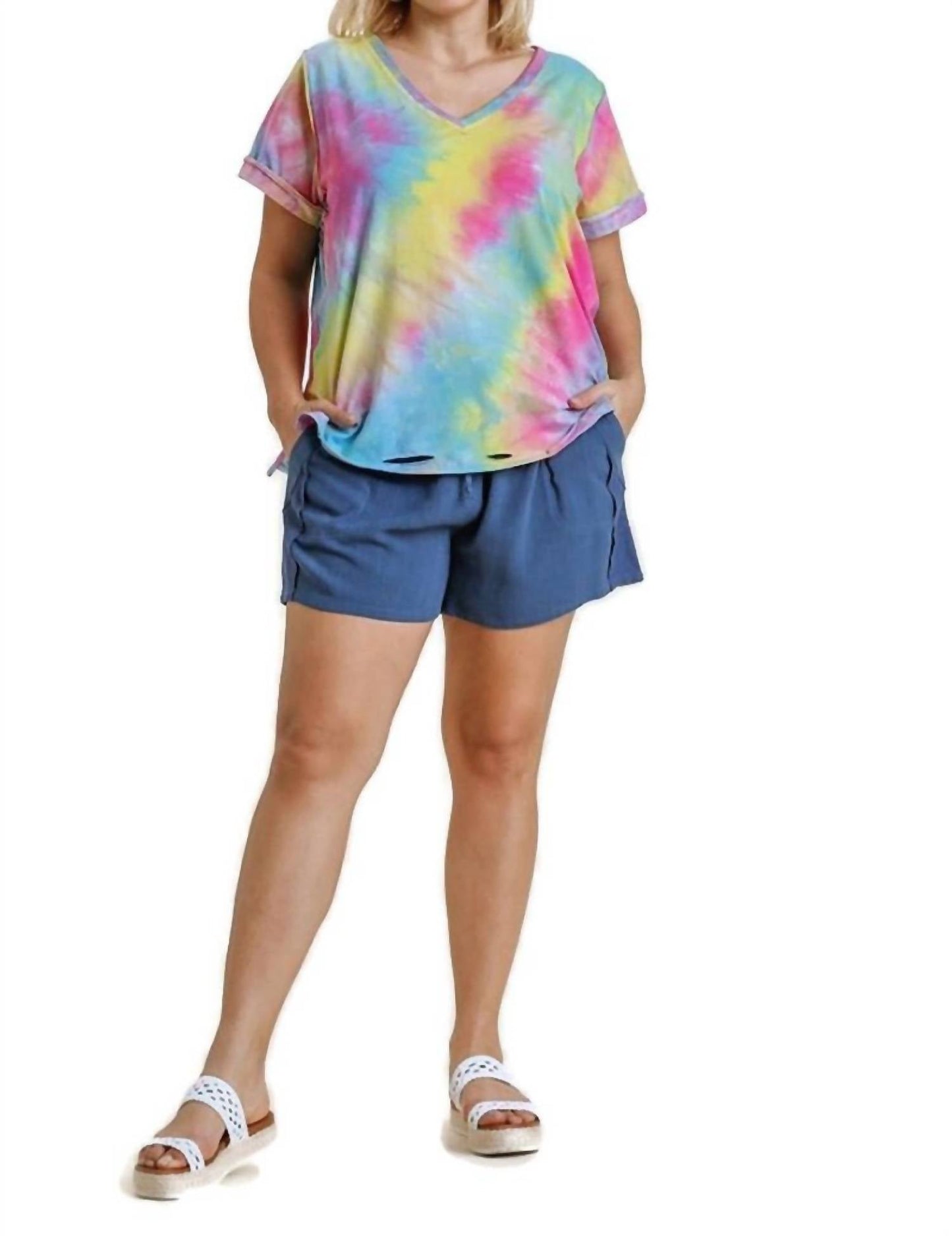 Umgee - Distressed Tie Dye Top