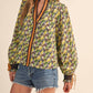 &Merci - Contrast Neckline Smocked Puff Sleeve Top