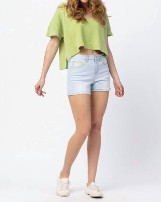 Judy Blue - Rainbow Thread Jean Shorts