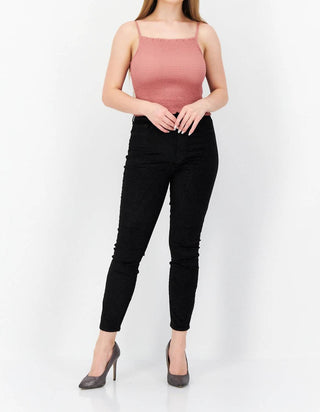 7 For All Mankind - Metallic Velvet Ankle Skinny High Rise Jean