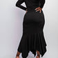 The Curve La - Plus Size Off Shoulder Metallic Knit Dress With Slit
