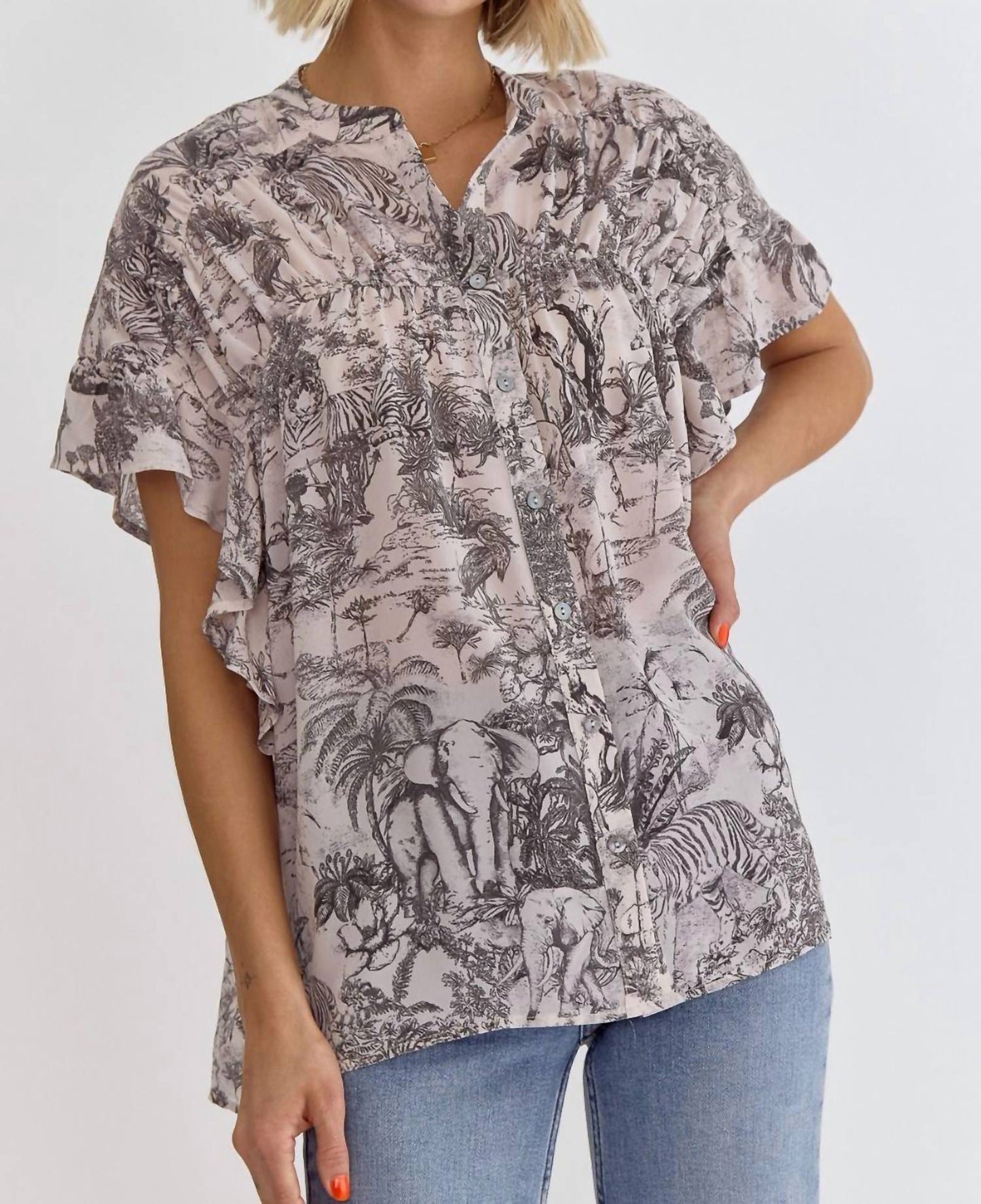 Entro - Safari Print Top