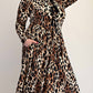 The Curve La - Plus Size Animal Print Flare Dress With Bow Details