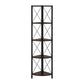 4-Tier Corner Bookshelf with Marble Look and Metal Frame