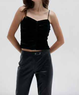 Crescent - Neveah Pleated Velvet Tank Top