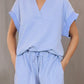 La Society - Stripe Dolman Sleeve Polo Shirt And Drawstring Shorts Set