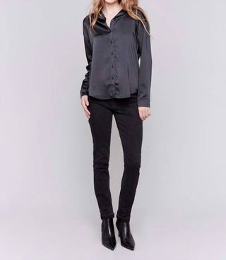 Charlie B - Solid Satin Button-down Shirt