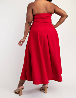 The Curve La - Plus Size Knit Tube Maxi Dress With Self Belt