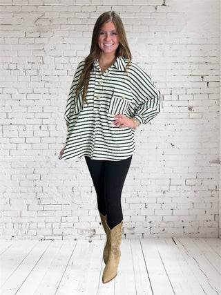 Bucketlist - Women's Collared Button Pocket Top