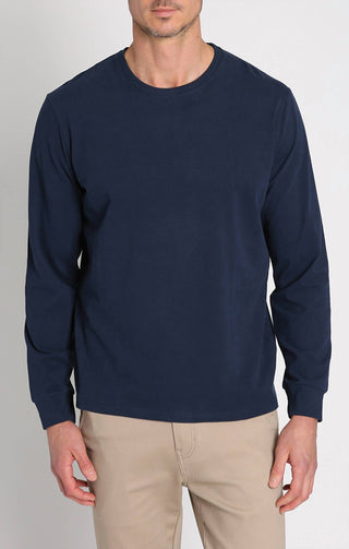 Jachs New York - Bryant Long Sleeve Sueded Cotton Crewneck Shirt