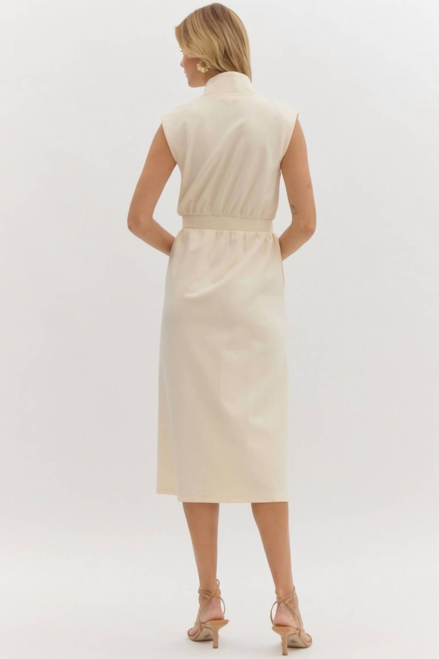 Entro - Sleeveless Zip Up Midi Dress