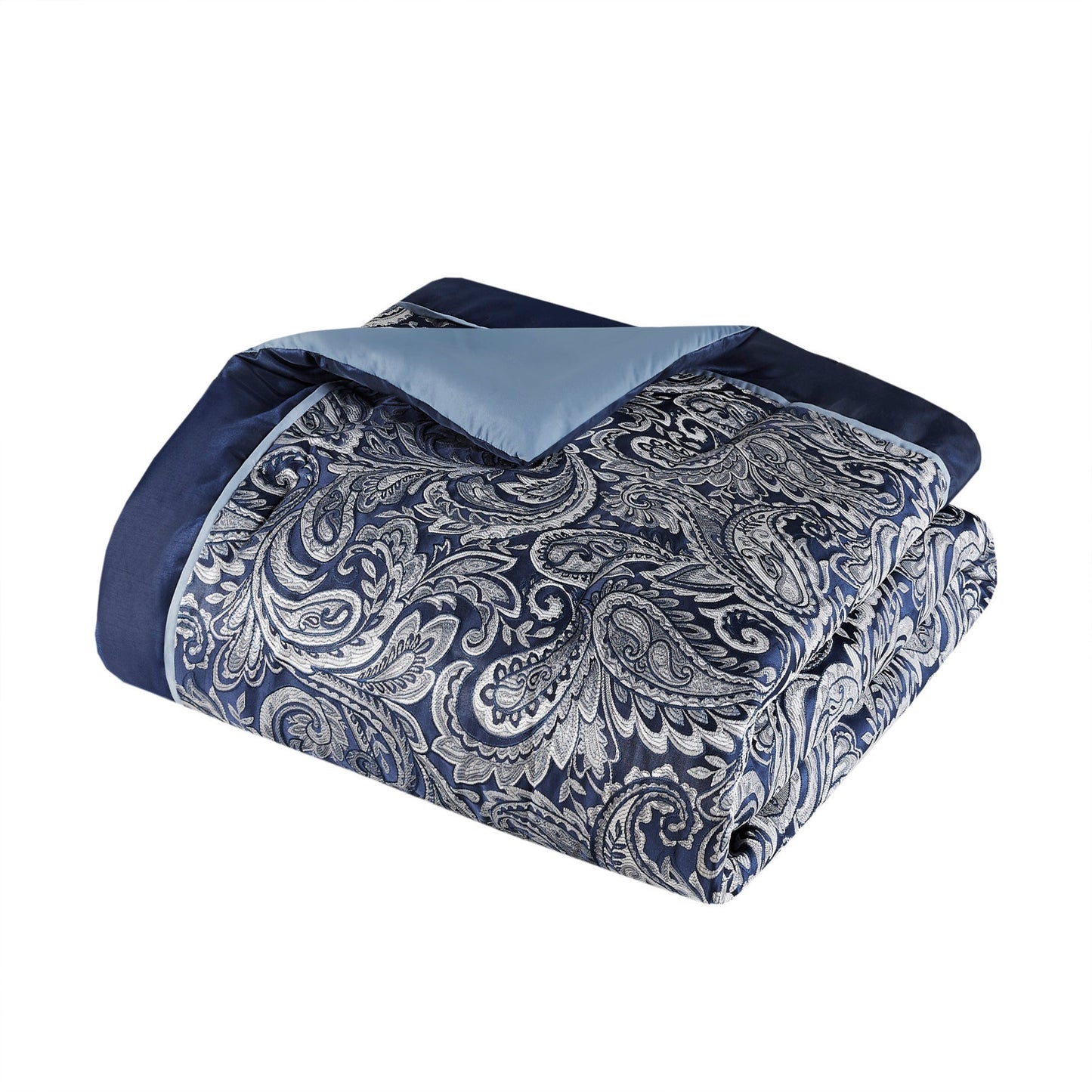 12 Piece Comforter Set with Cotton Bed Sheets Navy King