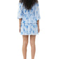 Ganni - Pleated Georgette Flounce Smock Mini Dress