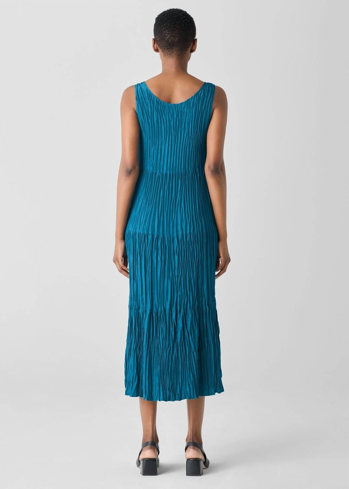 Eileen Fisher - Crushed Silk Tiered Dress