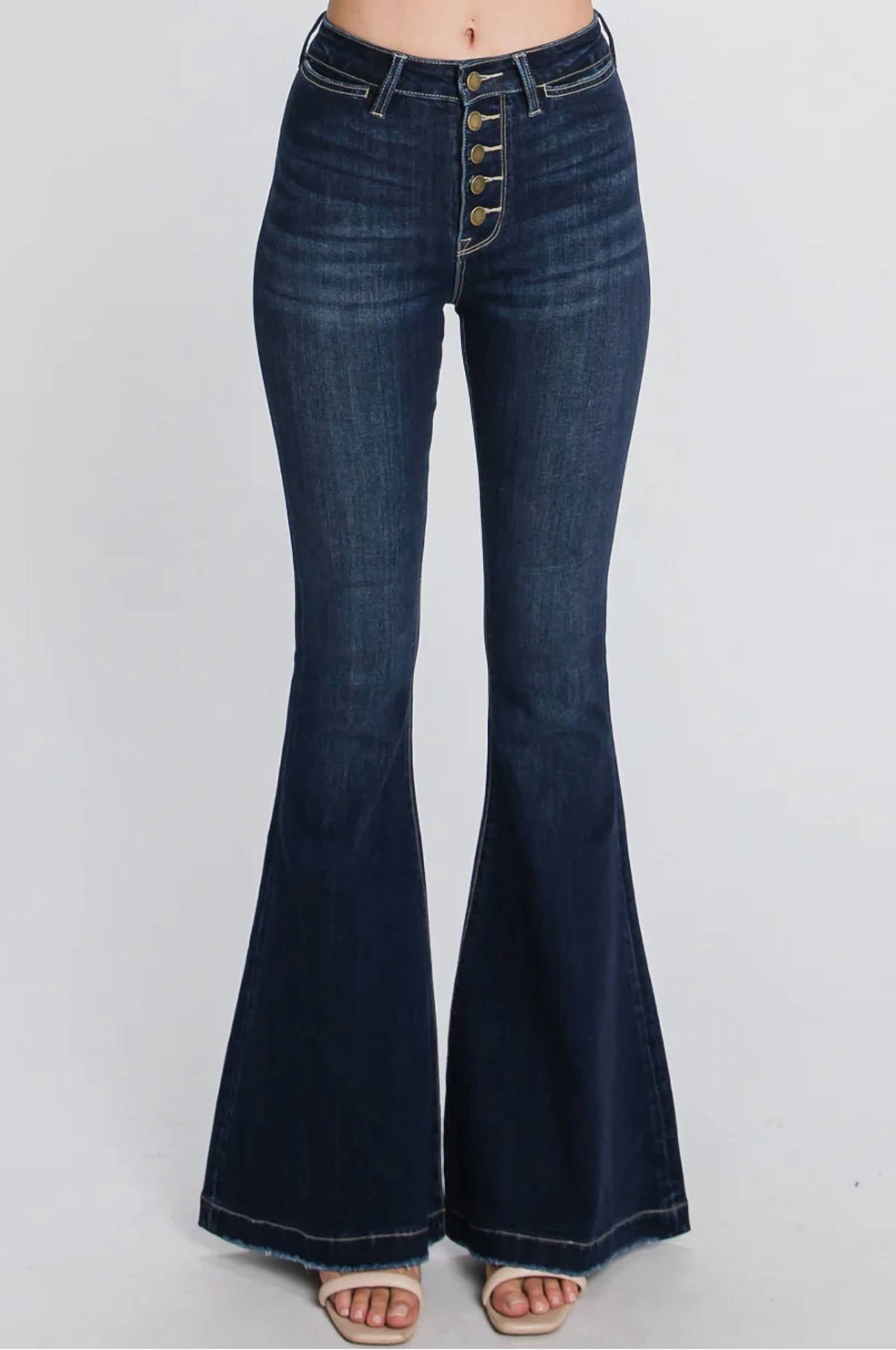 Petra153 - Super Fly Button Flare Jeans