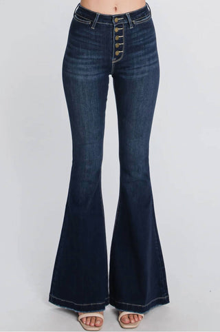 Petra153 - Super Fly Button Flare Jeans