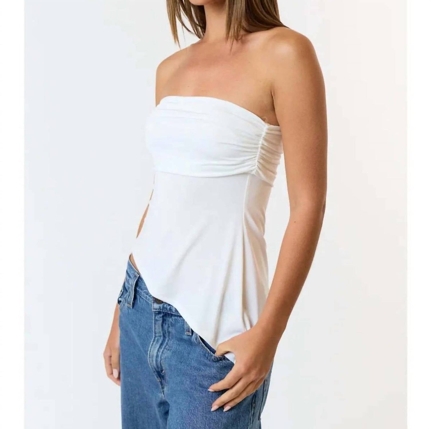 Blue Blush - Asymmetrical Tube Top