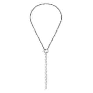 Eklexic - Women's Micro Royal Rolo Toggle Lariat Necklace