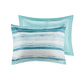 8 Piece Printed Seersucker Comforter and Quilt Set Collection Aqua Full/Queen