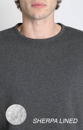 Jachs New York - Kent Recycled Jacquard Sherpa Lined Crewneck Sweater
