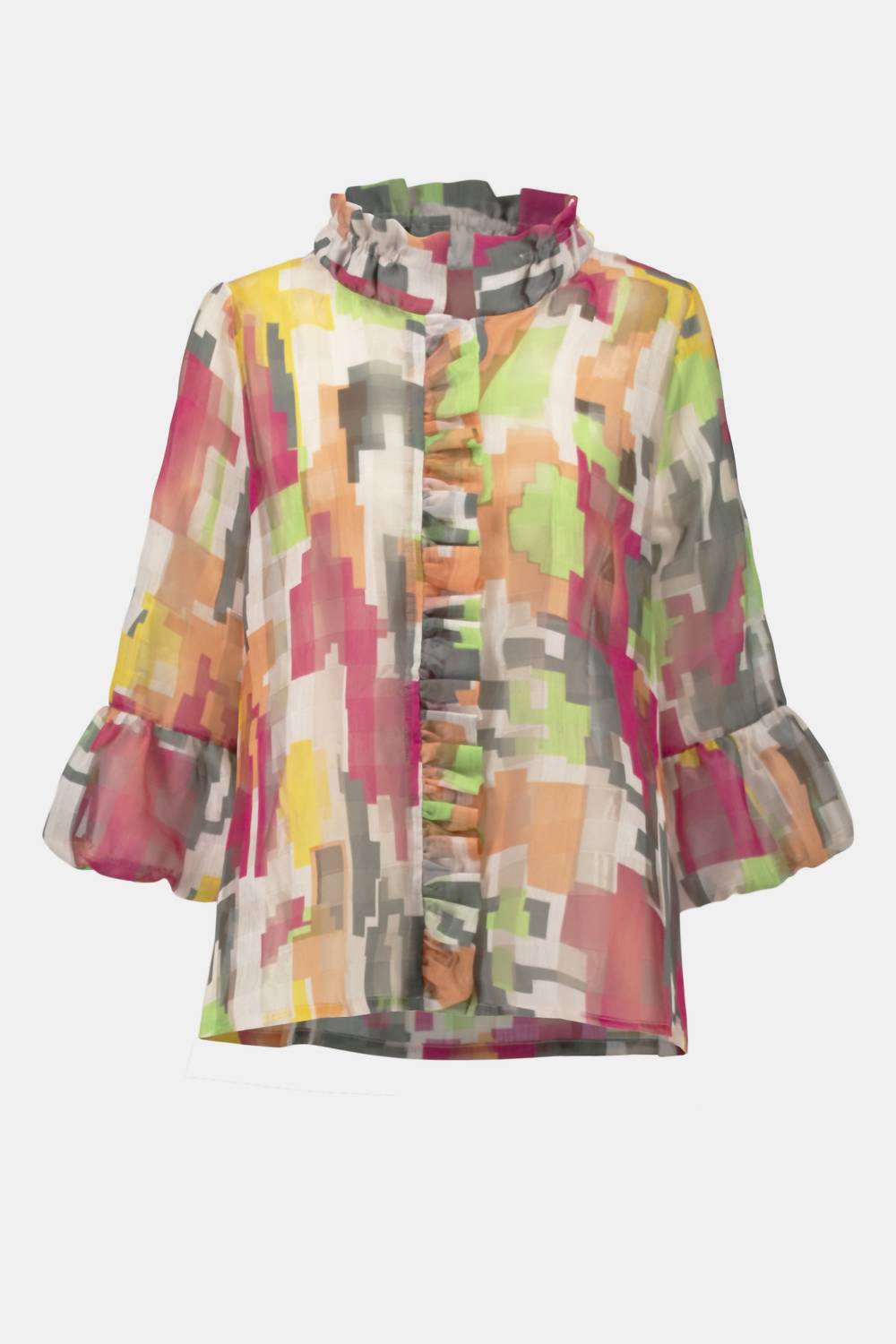 Joseph Ribkoff - Geo Print Ruffled Jacket