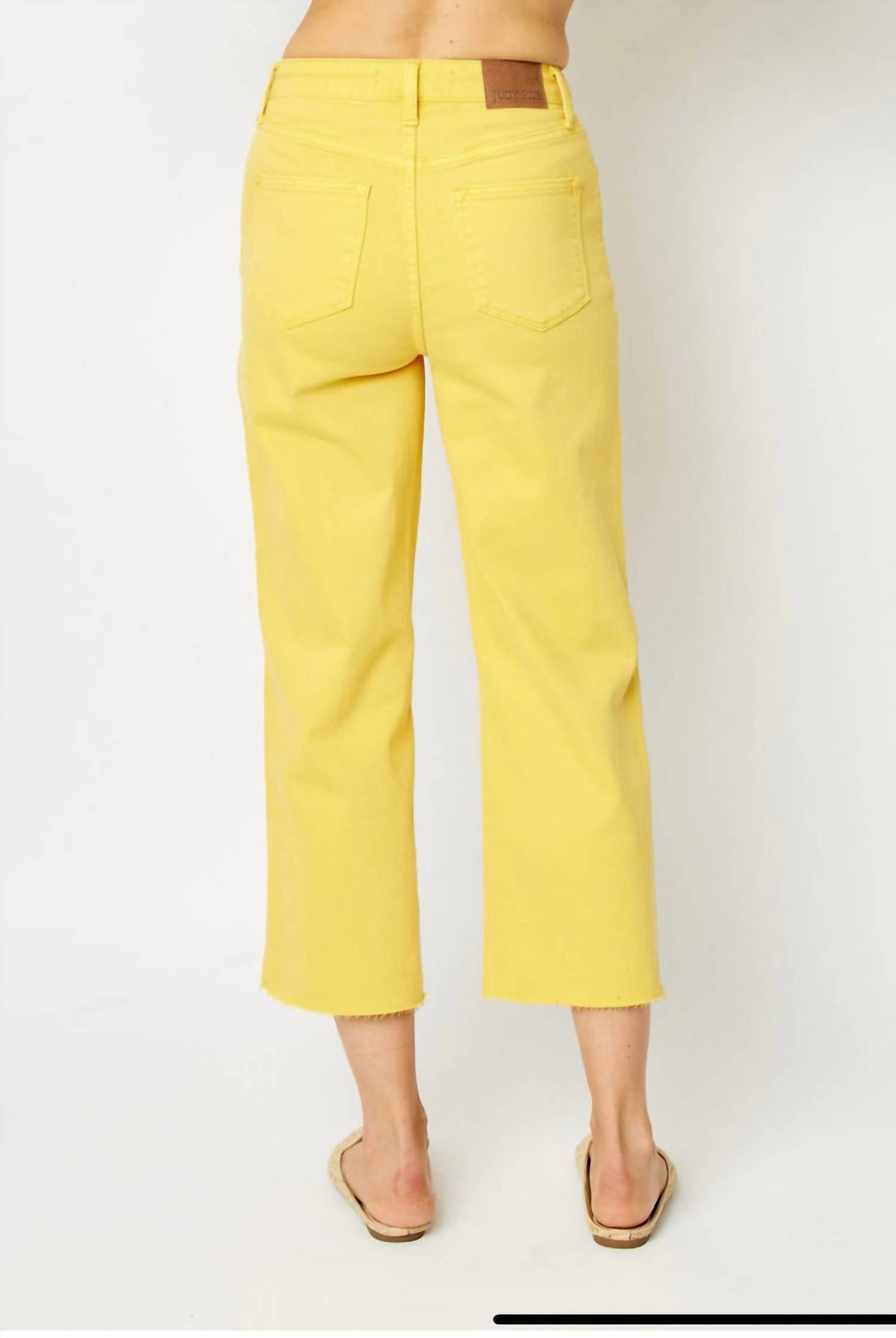 Judy Blue - High-waist Garment Dyed Braided Crop Jeans