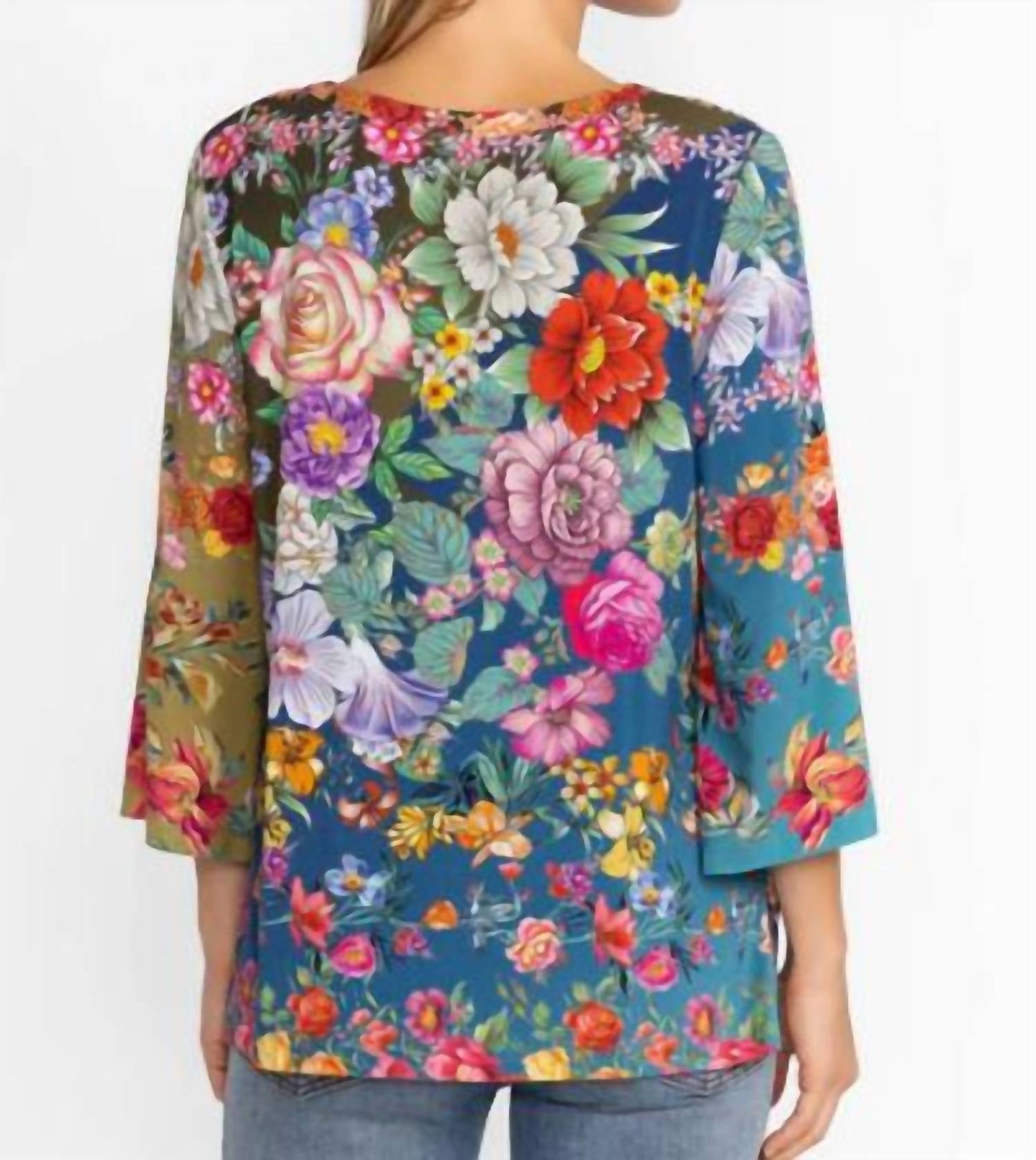 Johnny Was - Women's Neutra Button Front Long Sleeves Henley Tee