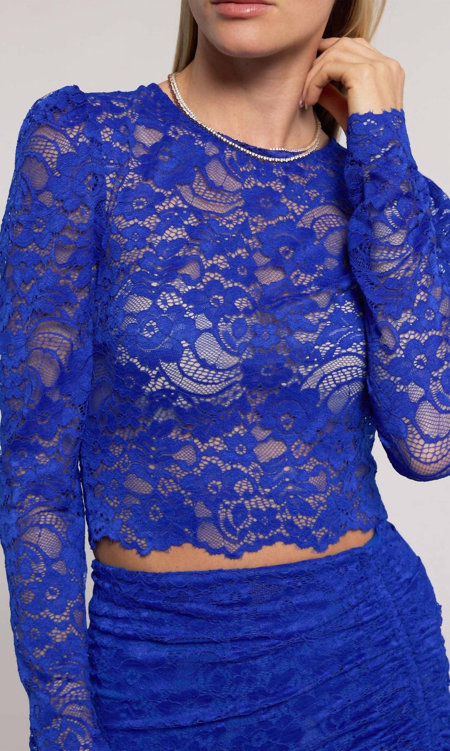 Generation Love - Long Sleeve Lace Crop Top