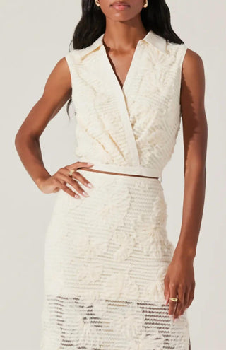 Astr - Women's Sol Collar Wrap Crop Top