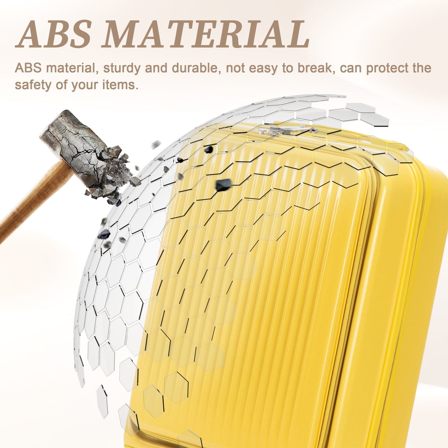 14'/20' 2-Piece ABS Spinner Wheel Luggage Set with Combination Lock