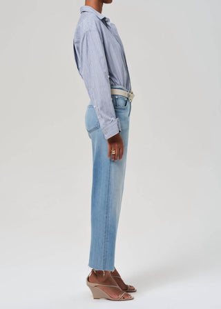 Citizens Of Humanity - Palma High Waist Raw Hem Straight Leg Jeans