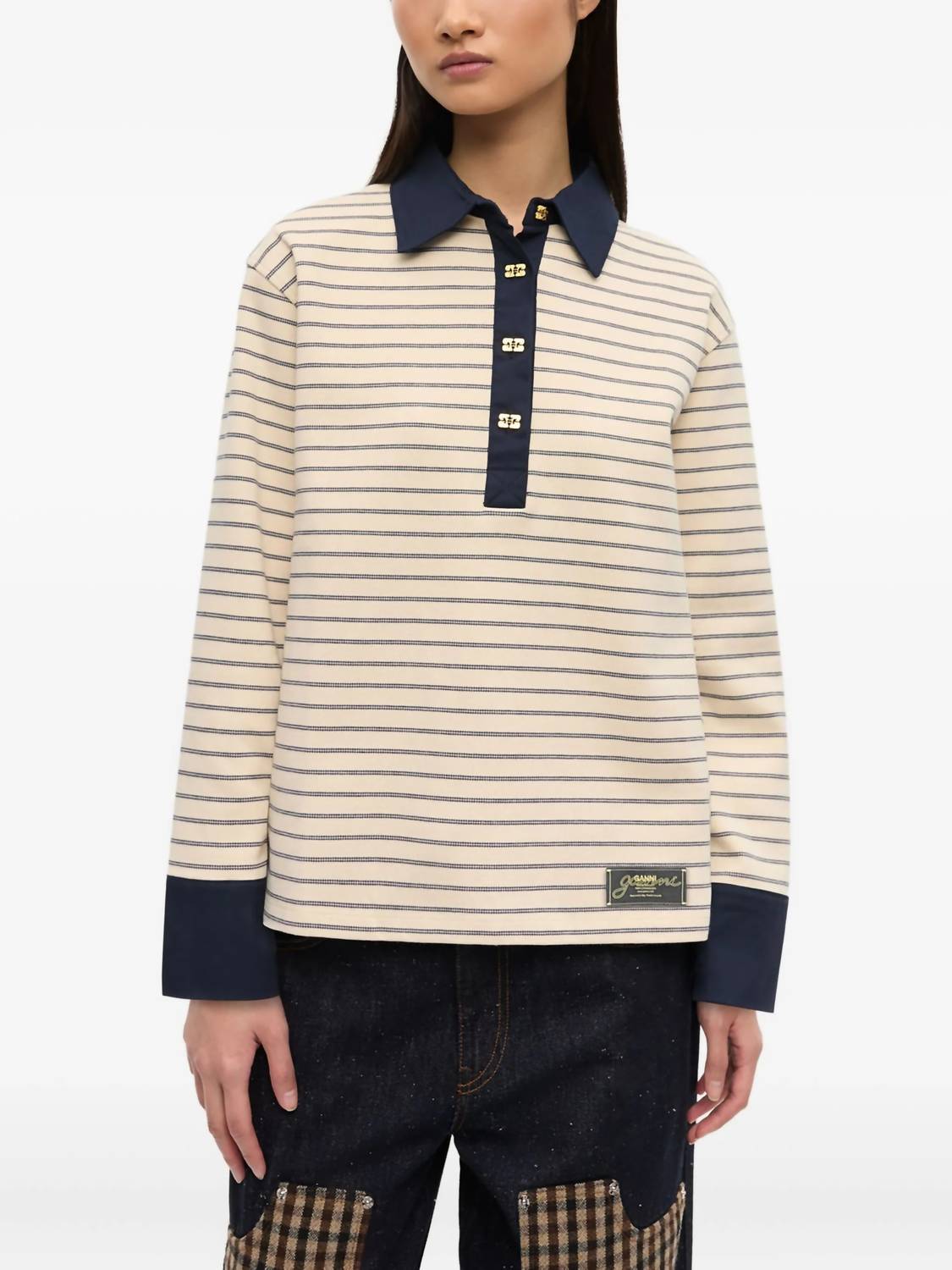 Ganni - Single Piquet Jersey Polo