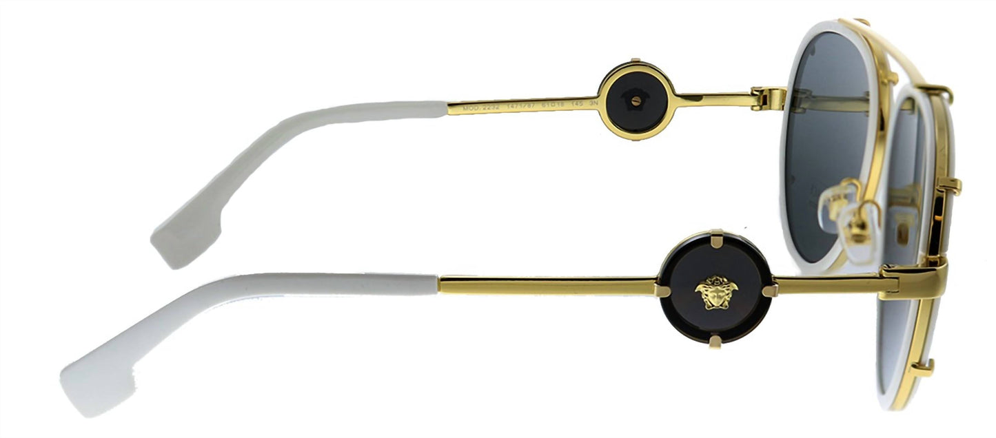 Versace - Aviator Metal Sunglasses with Grey Lens