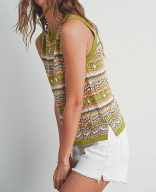 Buttermelon - Geo Pattern Knit Top