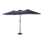 14.8 Ft Double Sided Outdoor Umbrella Rectangular Large with Crank (Navy Blue) (No Base)